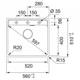Мойка для кухни Franke Maris MRG 610-52 TL 56х51 см Fragranite бежевый 114.0668.817