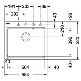 Мийка для кухні Franke Maris MRG 610-58 врізна прямокутна Fragranite сірий камінь 114.0565.125