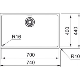 Мойка для кухни Franke Maris MRX 110-70 74х44 см под столешницу нержавеющая сталь матовая 122.0719.936