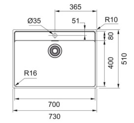 Мийка для кухні Franke Maris MRX 210-70 TL 73х51 см нержавіюча сталь матова 127.0719.940