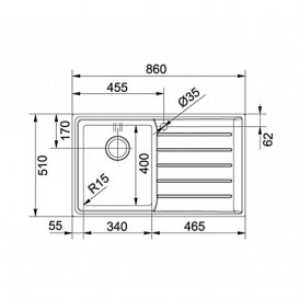 Мийка для кухні Franke Neptune Plus NPX 611 врізна чаша справа нержавіюча сталь полірована 101.0068.360