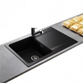 Мийка для кухні Franke Orion OID 611-62 врізна зворотний з двома отворами Tectonite чорний 114.0498.008