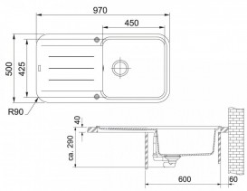 Мийка для кухні Franke Pebel PBG 611-97 врізна зворотний Fragranite мигдаль 114.0306.746