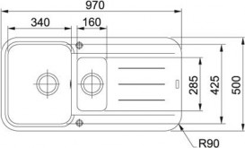 Мойка для кухни Franke Pebel PBG 651 врезная оборотная Fragranite графит 114.0258.079