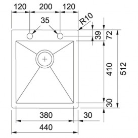 Мойка для кухни Franke Planar PPX 210-44 TL врезная нержавеющая сталь полированная 127.0203.470