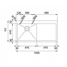 Мойка для кухни Franke Planar PPX 211 TL врезная чаша слева нержавеющая сталь полированная 127.0203.464