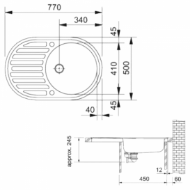 Мойка для кухни Franke Ronda ROG 611 врезная оборотная Fragranite сахара 114.0254.784