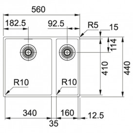 Мийка для кухні Franke Sirius SID 160 56х44 см під стільницю Tectonite сахара 144.0649.564