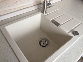 Мойка для кухни Franke Sirius SID 611-62 Slim врезная оборотная с двумя отверстиями Tectonite маскарпоне 114.0497.940