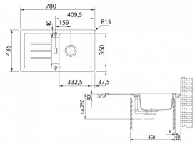 Мийка для кухні Franke Strata STG 614-78 врізна зворотний Fragranite шторм 114.0327.923
