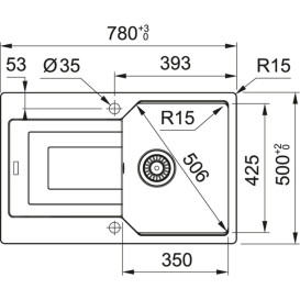 Мийка для кухні Franke Urban UBG 611-78 78х50 см Fragranite чорний матовий 114.0701.806