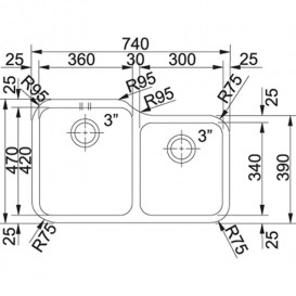 Мийка для кухні Franke Zodiaco ZOX 120 монтаж під стільницю нержавіюча сталь полірована 122.0021.451