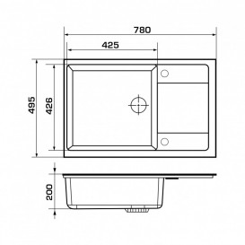 Мойка для кухни Granado Alicante врезная 78х49,5 см наногранит marron 2406