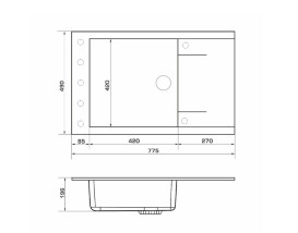 Мойка для кухни Granado Almeria 77,5х49 см наногранит terra 3103