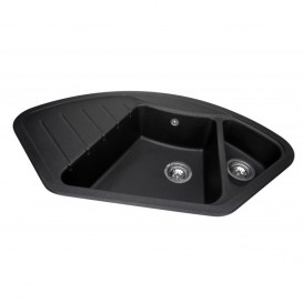 Мийка для кухні Granado Barcelona врізна 100х57 см нанограніт black shine 1101