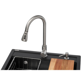 Мойка для кухни Granado Basic Artes 65х49,7 см со смесителем и аксессуарами наногранит black shine ksg1101