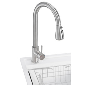 Мийка для кухні Granado Basic Estella 78х50 см із змішувачем та аксесуарами нанограніт white ksg0105