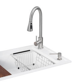 Мийка для кухні Granado Basic Estella 78х50 см із змішувачем та аксесуарами нанограніт white ksg0105