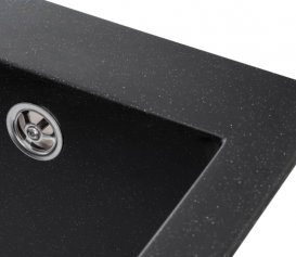 Мийка для кухні Granado Cadiz прямокутна 41х50 см нанограніт black shine 2301