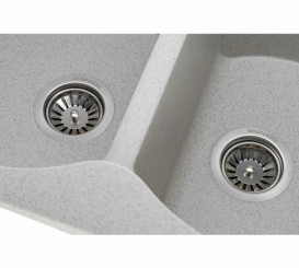 Мийка для кухні Granado Cordoba подвійна 77,5х49 см нанограніт gris 1208