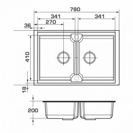 Мийка для кухні Granado Cordoba врізна 78х50 см нанограніт ivory 1204