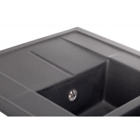 Мойка для кухни Granado Leon врезная 76,5х49 см наногранит black shine 1001