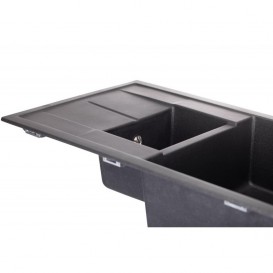 Мойка для кухни Granado Leon врезная 76,5х49 см наногранит black shine 1001