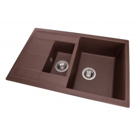 Мойка для кухни Granado Leon врезная 76,5х49 см наногранит marron 1006