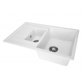 Мийка для кухні Granado Leon врізна 76,5х49 см нанограніт white 1005