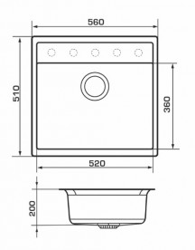 Мойка для кухни Granado Lerida 56х51 см наногранит white 0405