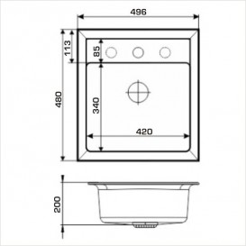 Мойка для кухни Granado Merida 49,6х48 см наногранит white 0305