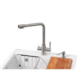 Мойка для кухни Granado Optimal Artes 65х49,7 см со смесителем и аксессуарами наногранит white ksg1205