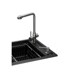 Мойка для кухни Granado Optimal Estella 78х50 см со смесителем и аксессуарами наногранит black shine ksg0201