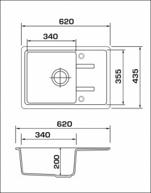 Мойка для кухни Granado Palma врезная 62х43,5 см наногранит avena 2002