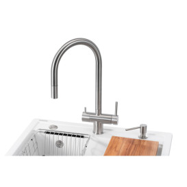 Мойка для кухни Granado Royal Artes 65х49,7 см со смесителем и аксессуарами наногранит white ksg1305