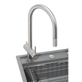 Мойка для кухни Granado Royal Estella 78х50 см со смесителем и аксессуарами наногранит grafito ksg0309