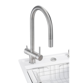 Мойка для кухни Granado Royal Estella 78х50 см со смесителем и аксессуарами наногранит white ksg0305