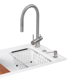 Мойка для кухни Granado Royal Estella 78х50 см со смесителем и аксессуарами наногранит white ksg0305