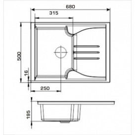 Мойка для кухни Granado Salamanka врезная 68х50 см наногранит grafito 0609