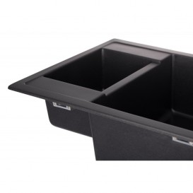 Мойка для кухни Granado Samora врезная 57,9х48,8 см наногранит black shine 0901
