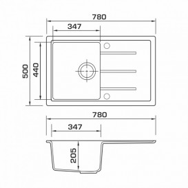 Мийка для кухні Granado Toledo врізна 78х50 см нанограніт terra 2103