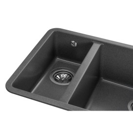 Мойка для кухни Granado Under top double под столешницу 70,5х44,5 см наногранит графит gr3409