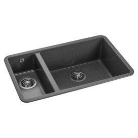 Мойка для кухни Granado Under top double под столешницу 70,5х44,5 см наногранит графит gr3409