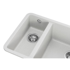 Мийка для кухні Granado Under top double під стільницю 70,5х44,5 см нанограніт gris gr3408