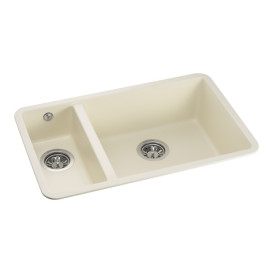 Мийка для кухні Granado Under top double під стільницю 70,5х44, 5 см нанограніт ivory gr340