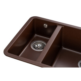 Мийка для кухні Granado Under top double під стільницю 70,5х44,5 см нанограніт marron gr3406