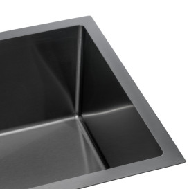 Мийка для кухні Granado Under top L під стільницю 65х43 см нержавіюча сталь S201 black GS09201B