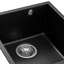 Мийка для кухні Granado Under top Mini під стільницю 38х44 см нанограніт black shine gr3901