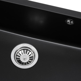 Мийка для кухні Granado Under top XL під стільницю 75,2х46 см нанограніт black shine gr3701