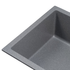 Мийка для кухні Granado Under top XL під стільницю 75,2х46 см нанограніт графіт gr3709